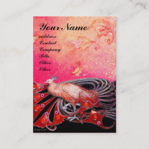 PEACOCK red black Business Card