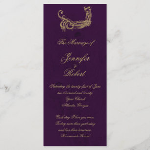 Peacock Regency in Purple Wedding Program