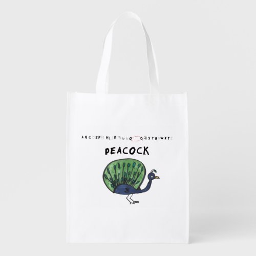 Peacock Reusable Grocery Bag