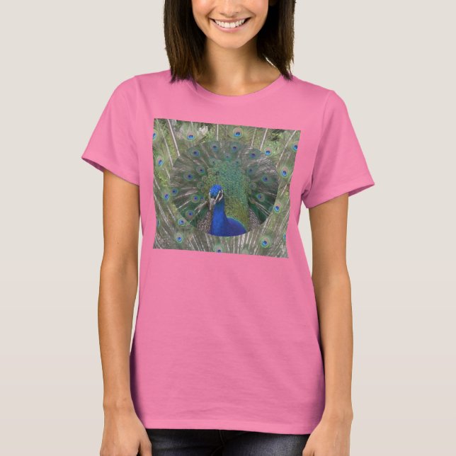 Peacock Ringer Bird T-Shirt (Front)