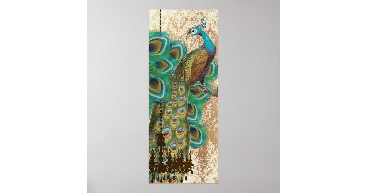 Peacock Roaring 20's Wedding Poster | Zazzle