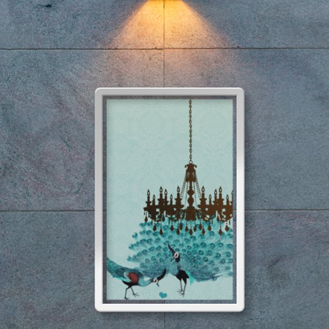 Peacock Roaring 20's Wedding Poster (To see frame pricing, please enter your frame and mat options.)