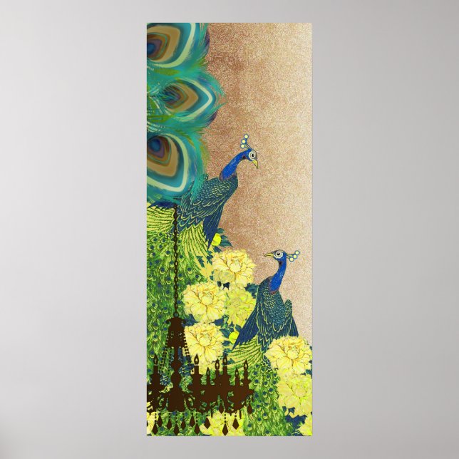 Peacock Roaring 20's Wedding Poster (Front)