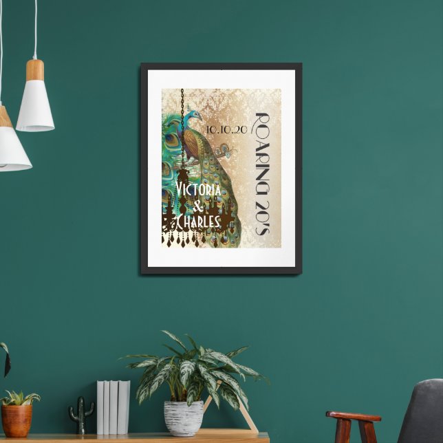 Peacock Roaring 20's Wedding Poster (Living Room 2)