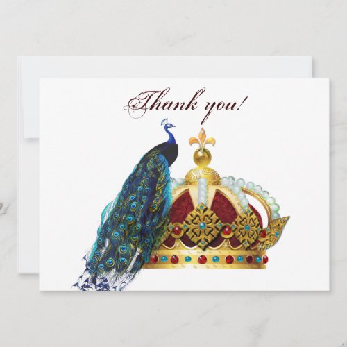 Peacock &amp; Royal Crown Jeweled Custom Announcement