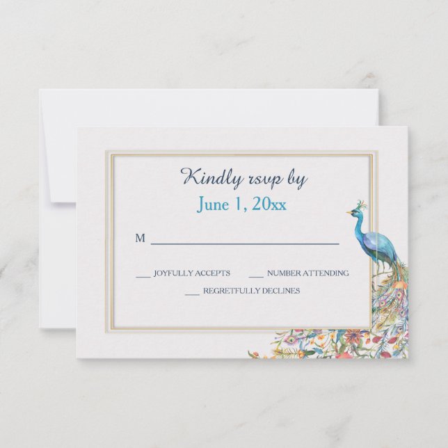 Peacock RSVP Cards (Front)