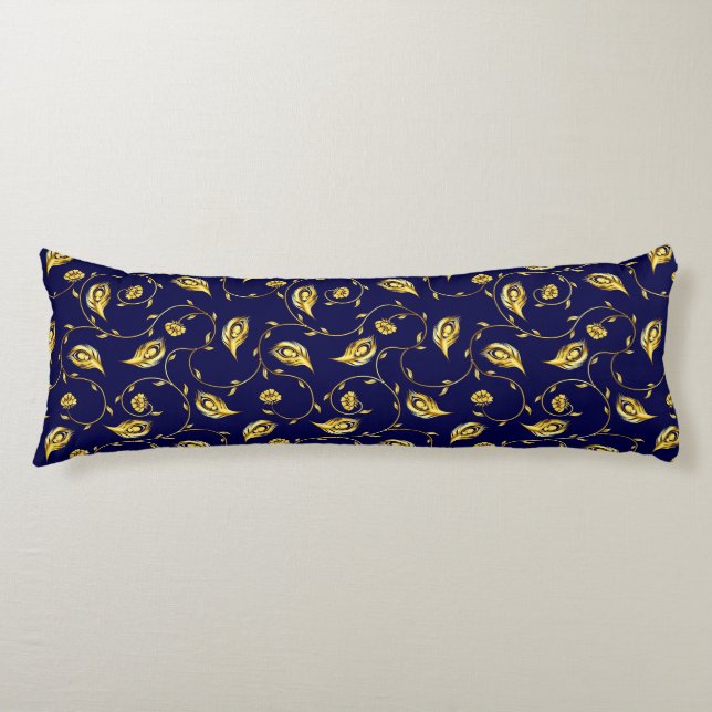Peacock Sari Pattern Body Pillow (Front)