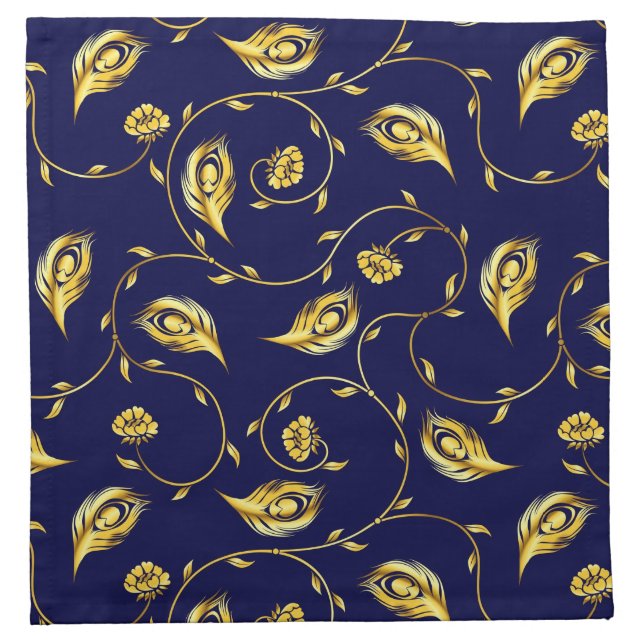 Peacock Sari Pattern Cloth Napkin (Front)