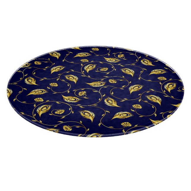 Peacock Sari Pattern Cutting Board (Corner)