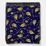 Peacock Sari Pattern Drawstring Bag