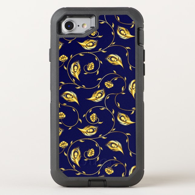 Peacock Sari Pattern Otterbox iPhone Case (Back)