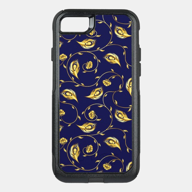 Peacock Sari Pattern Otterbox iPhone Case (Back)