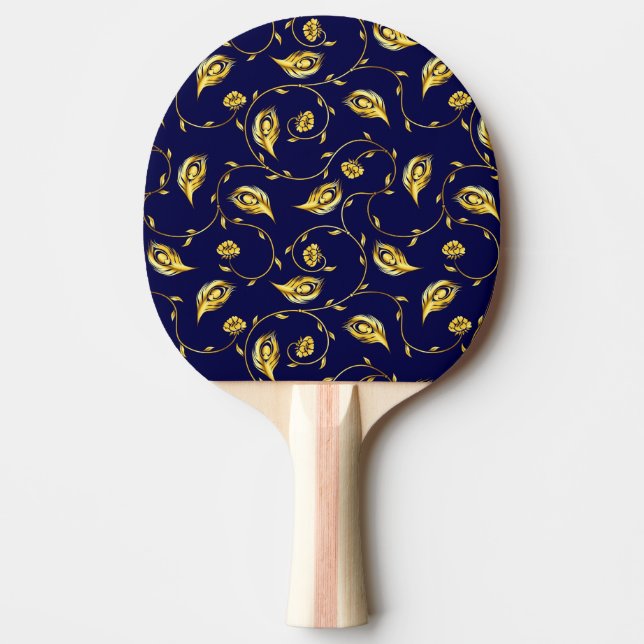 Peacock Sari Pattern Ping-Pong Paddle (Front)