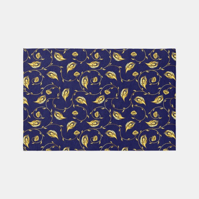 Peacock Sari Pattern Rug (Front)