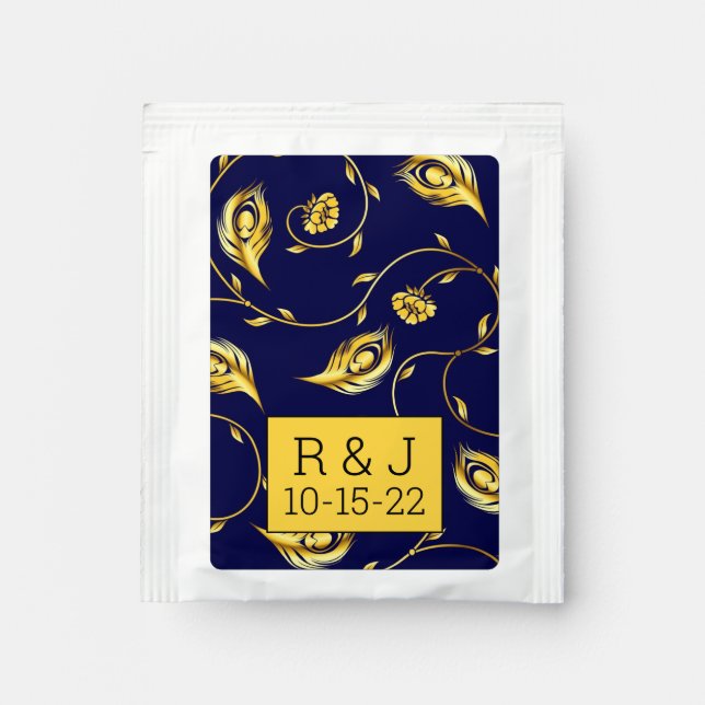 Peacock Sari Pattern Tea Bag Drink Mix (Front)