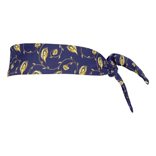 Peacock Sari Pattern Tie Headband (Rotate 90)
