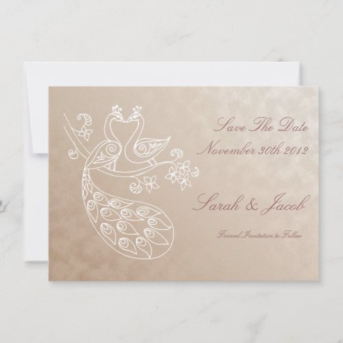 Peacock Save-The-Date, Alpana style Save The Date