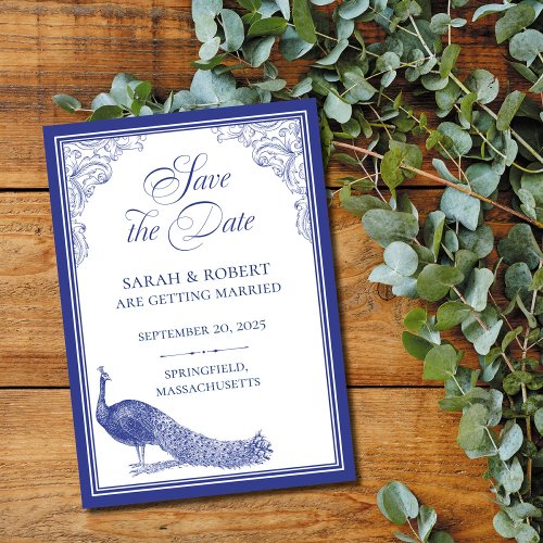 Peacock Save the Date Card