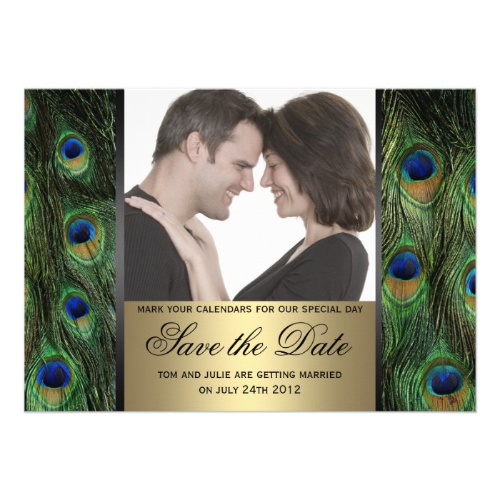 Peacock Save the Date Photo Invite