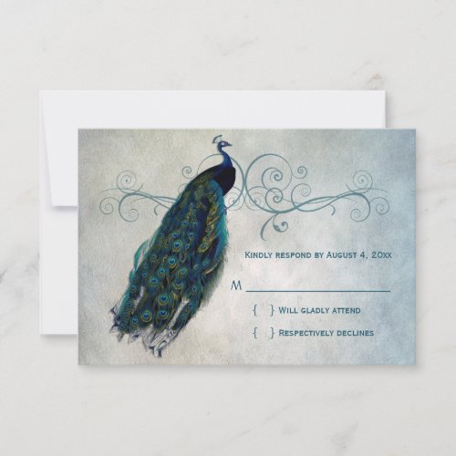 Peacock Scroll RSVP
