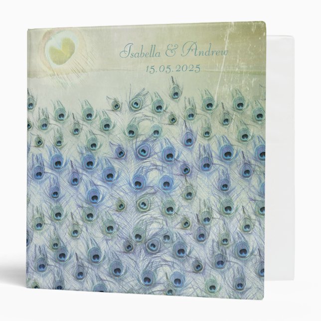 Peacock Sea Fantasy - Wedding Photo Album 3 Ring Binder (Front/Inside)