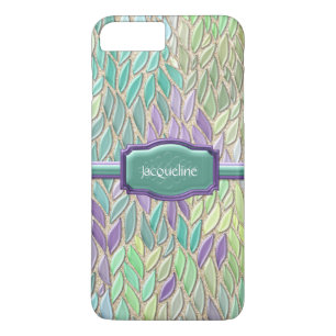 Peacock Sea Glass Mosaic Feather Impressionistic iPhone 8 Plus/7 Plus Case