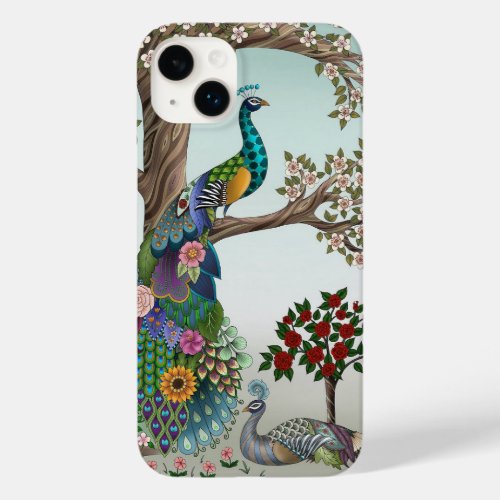 peacock seating on tree branch Case_Mate iPhone 14 plus case