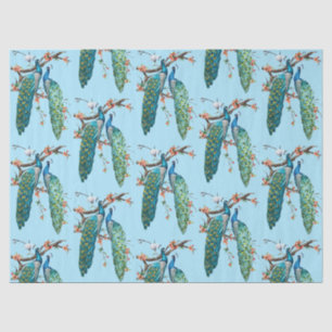 Peacock Series Design 6 Blue Tissue Paper