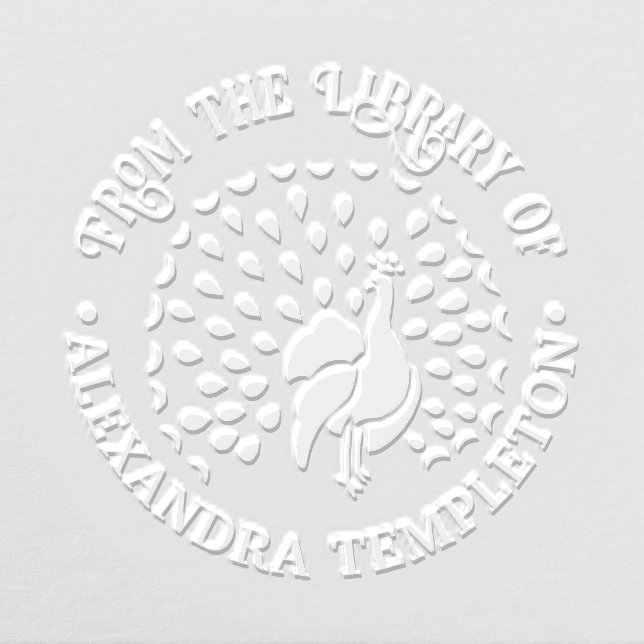 Peacock Silhouette #1 Library Book Name Embosser (Design)