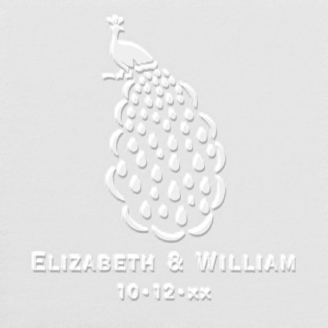 Peacock Silhouette #2 Bride Groom Couple Embosser (Design)