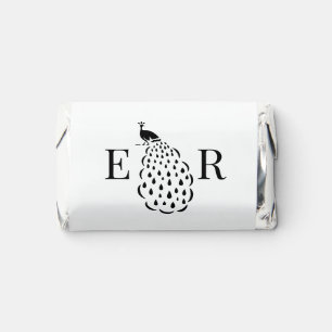 Peacock Silhouette #2 Couple 2 Initial Monogram Hershey's Miniatures