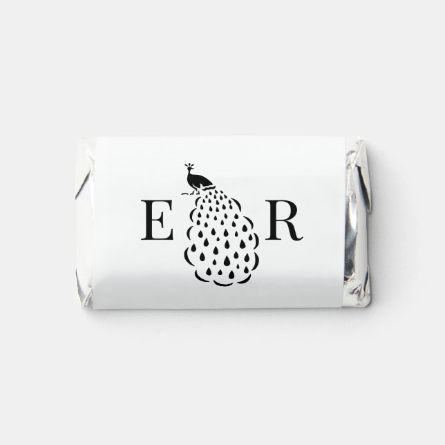 Peacock Silhouette #2 Couple 2 Initial Monogram Hershey's Miniatures (Front)