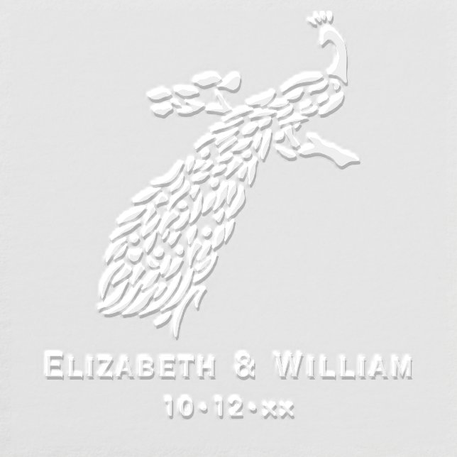 Peacock Silhouette #3 Bride Groom Couple Embosser (Design)