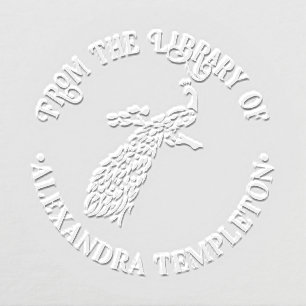 Peacock Silhouette #3 “From the Library of” Name Embosser