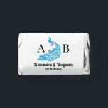 Peacock Silhouette #4 Couple 2 Init Monogram Names Hershey's Miniatures<br><div class="desc">Peacock Silhouette #4 Bride Groom Couple Wedding 2 Initial Monogram Names Design =========  

You can change the colors of the text and the peacock.</div>