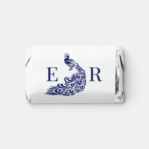 Peacock Silhouette #4 Couple 2 Initial Monogram W0 Hershey's Miniatures