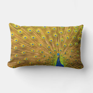 Peacock, Silver Falls, Kauai, Hawaii Lumbar Pillow