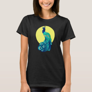 Peacock Sitting On Tree Birds Animal Graphic T-Shirt