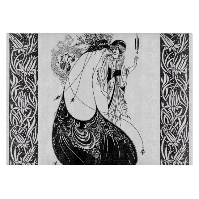 Peacock Skirt Beardsley Art Nouveau Cutting Board (Front)