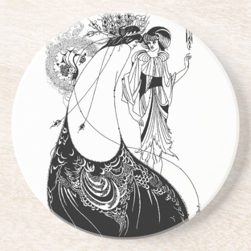 Peacock Skirt Beardsley Art Nouveau Drink Coaster