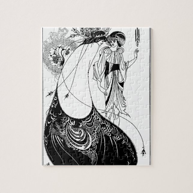 Peacock Skirt Beardsley Art Nouveau Jigsaw Puzzle (Vertical)