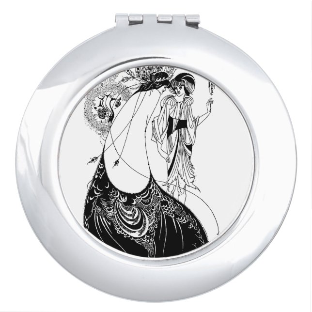 Peacock Skirt Beardsley Art Nouveau Mirror For Makeup (Front)