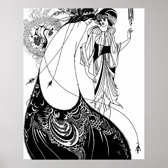 Peacock Skirt Beardsley Art Nouveau Poster (Front)