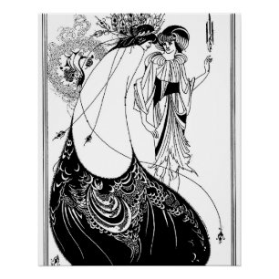 Peacock Skirt Beardsley Art Nouveau Poster