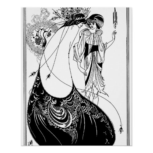 Peacock Skirt Beardsley Art Nouveau Poster