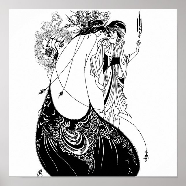 Peacock Skirt Beardsley Art Nouveau Poster (Front)