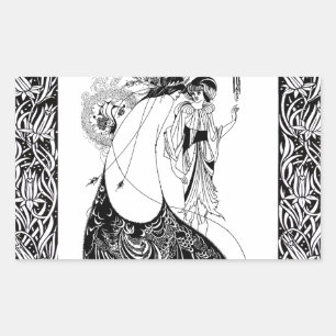 Peacock Skirt Beardsley Art Nouveau Rectangular Sticker