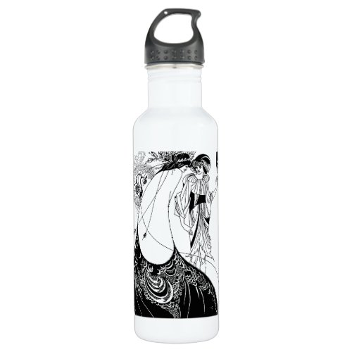 Peacock Skirt Beardsley Art Nouveau Stainless Steel Water Bottle