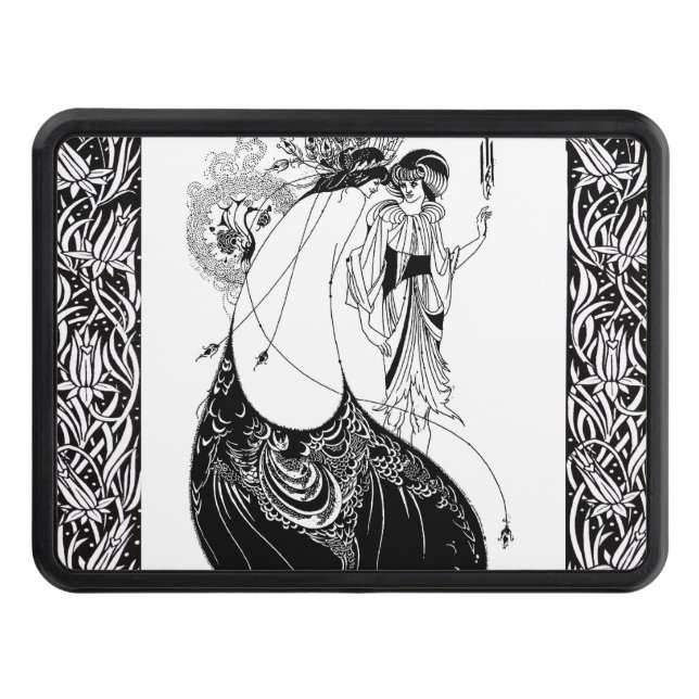 Peacock Skirt Beardsley Art Nouveau Tow Hitch Cover (Front)