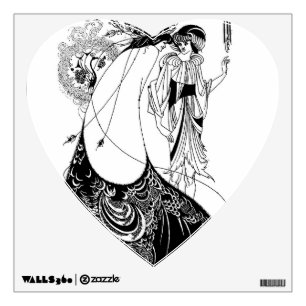Peacock Skirt Beardsley Art Nouveau Wall Decal